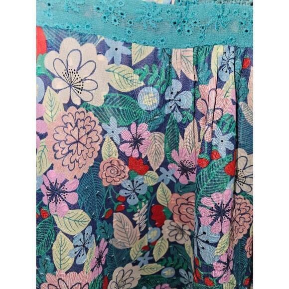 Matilda Jane Top Floral Lace Blouse Women's Size M Blue Green Pink Multi - Picture 5 of 12